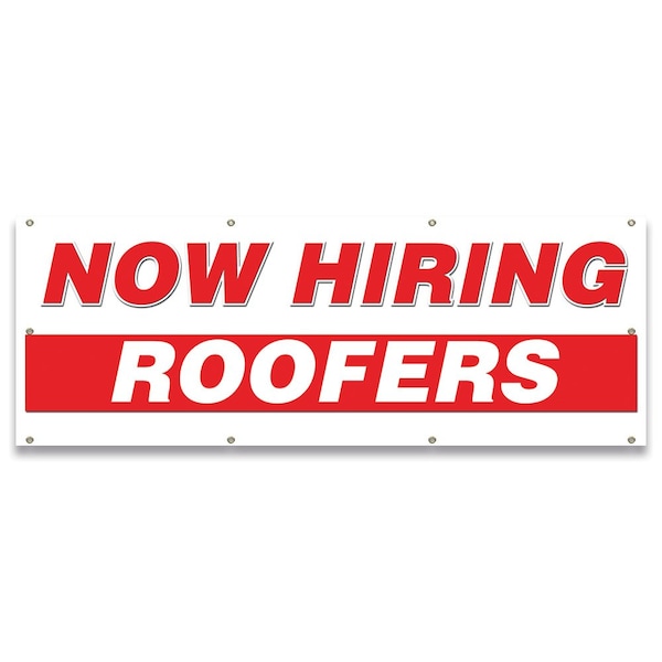 Now Hiring Roofers Banner Apply Inside Accepting Application Single Sided